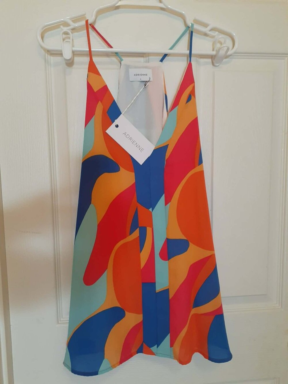 ADRIENNE Make It Count Tank & Shorts Set | Orange and Blue Multi - Picture 4 of 6